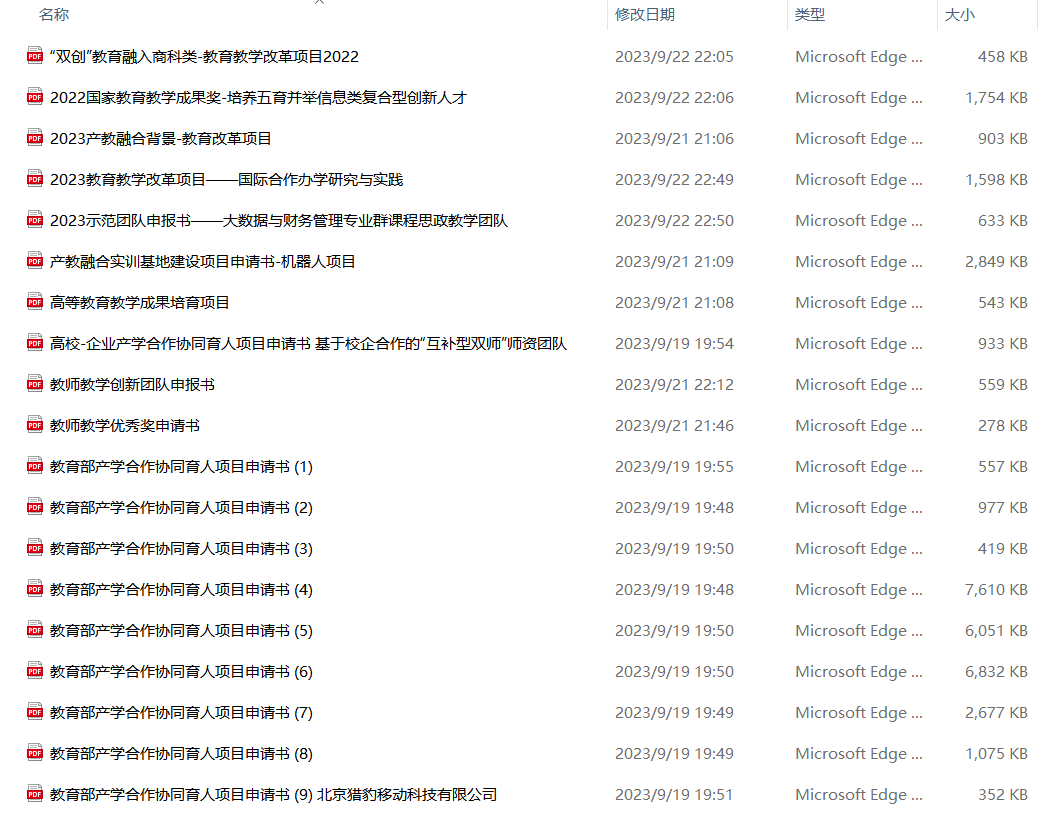 高等教育类项目课题申报书合集（产学合作协同、教学改革、教学成果奖）
