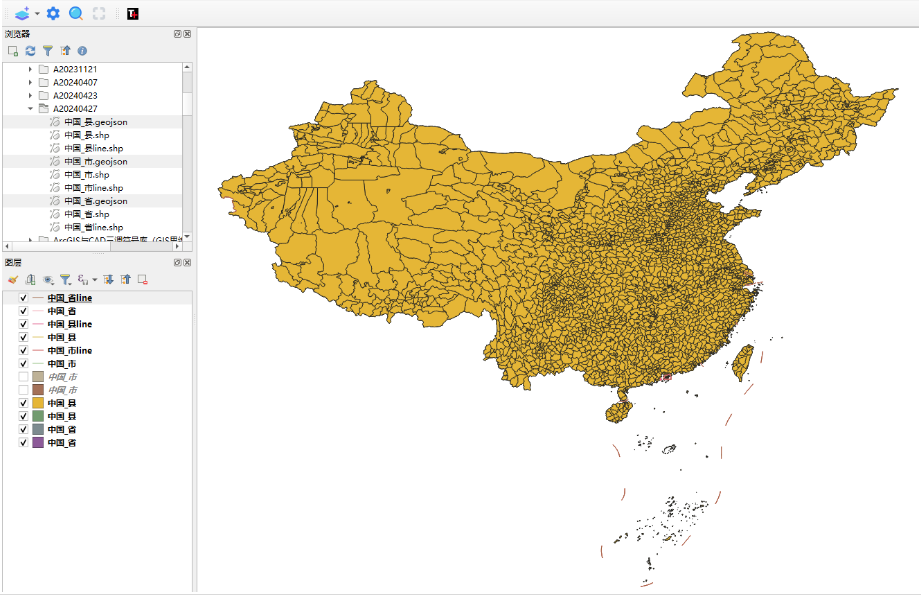 最新官方带审图号【GS(2024)0650】的中国行政区划矢量数据